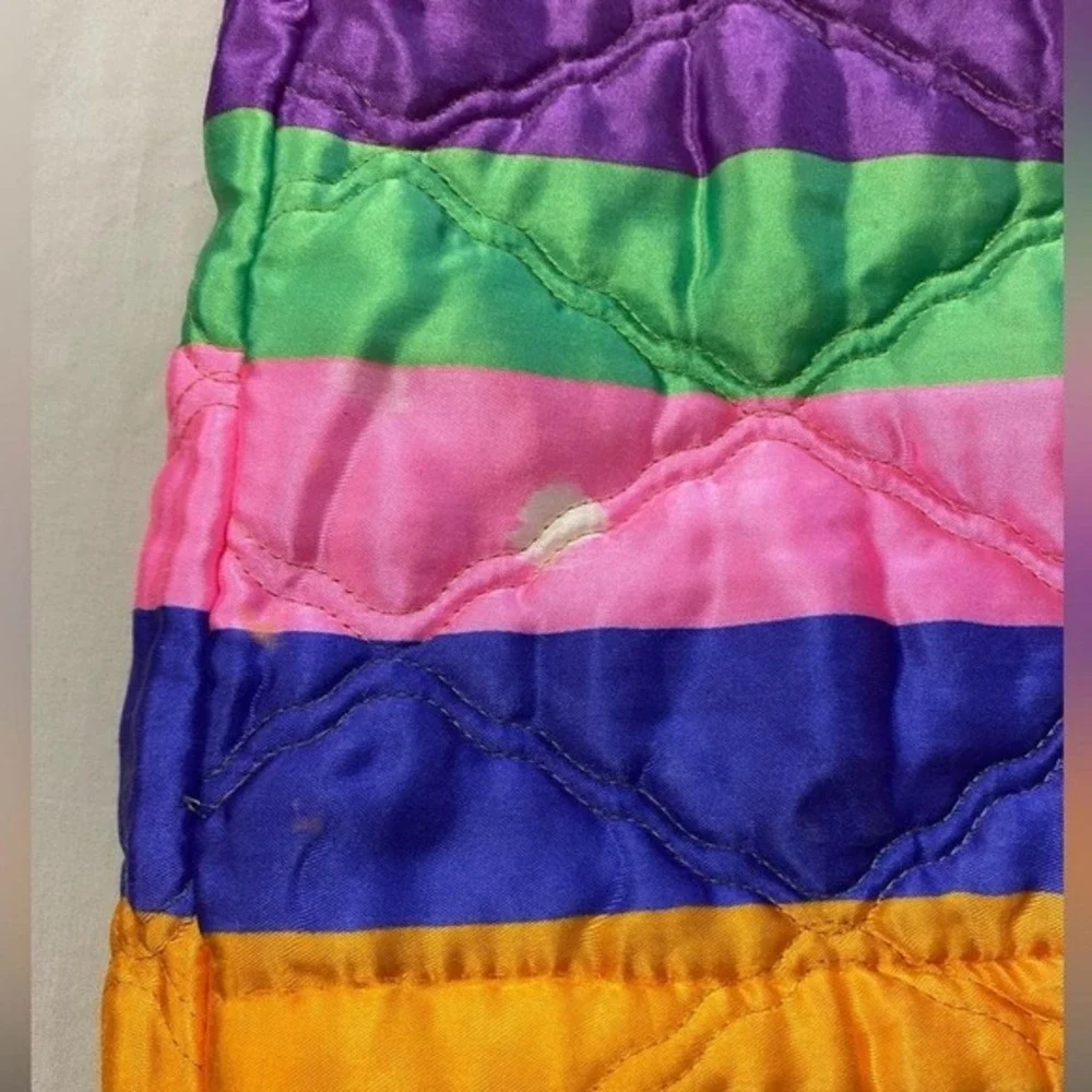 Vintage Rhapsody By Glazier Quilted Striped Maxi Skirt Small‎ Medium Rainbow